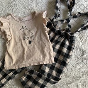 SOLD!!! 3 for $15 Overall Fox Outfit